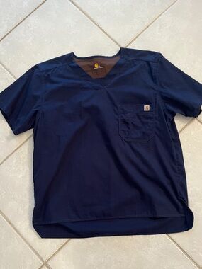 Workwear durable Quality Scrub Uniform Carhartt Men’s Navy S/S V-neck Shirt Sz L